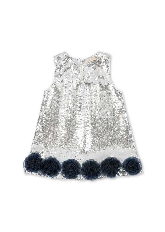Konges Sløjd Tindra Rose Sequin Sleeveless Dress GRS Silver