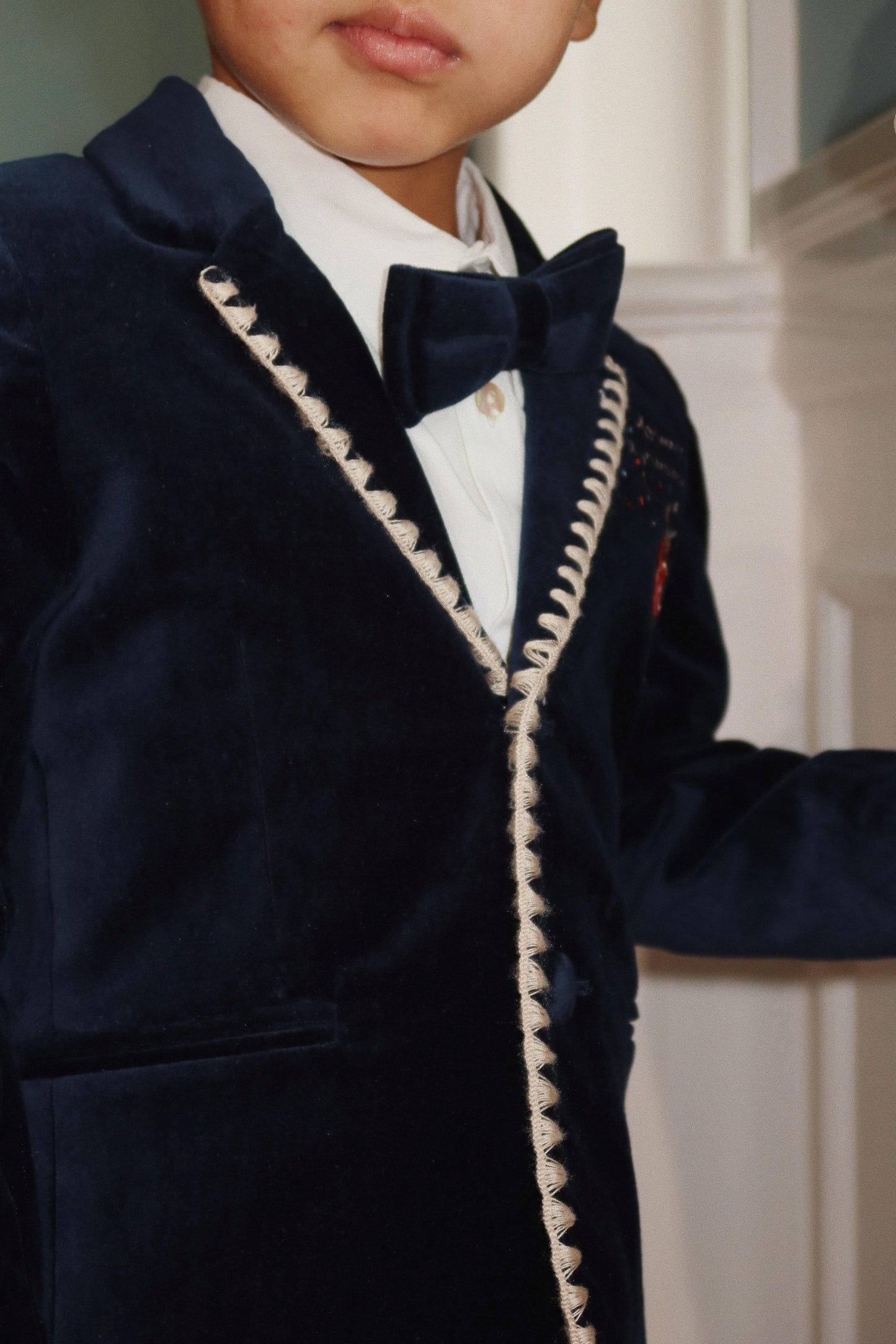 Konges Sløjd Kids' Formal Rocky Velvet Blazer Navy