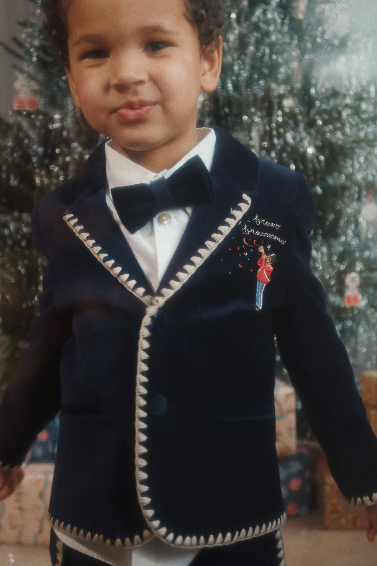Konges Sløjd Kids' Formal Rocky Velvet Blazer Navy