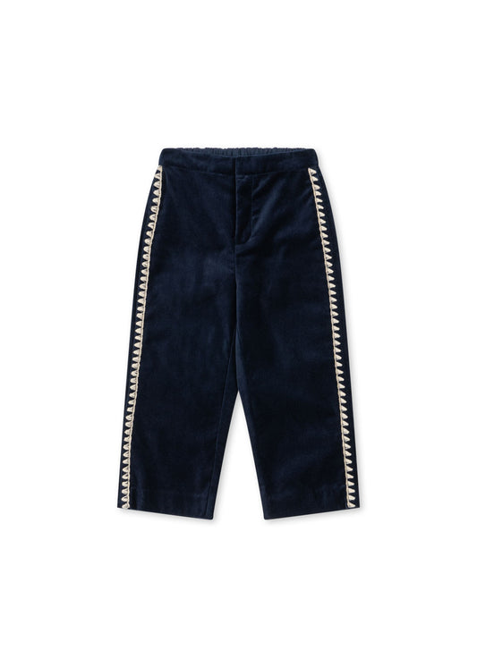 Konges Sløjd Kids' Formal Rocky Velvet Pants Navy Blue
