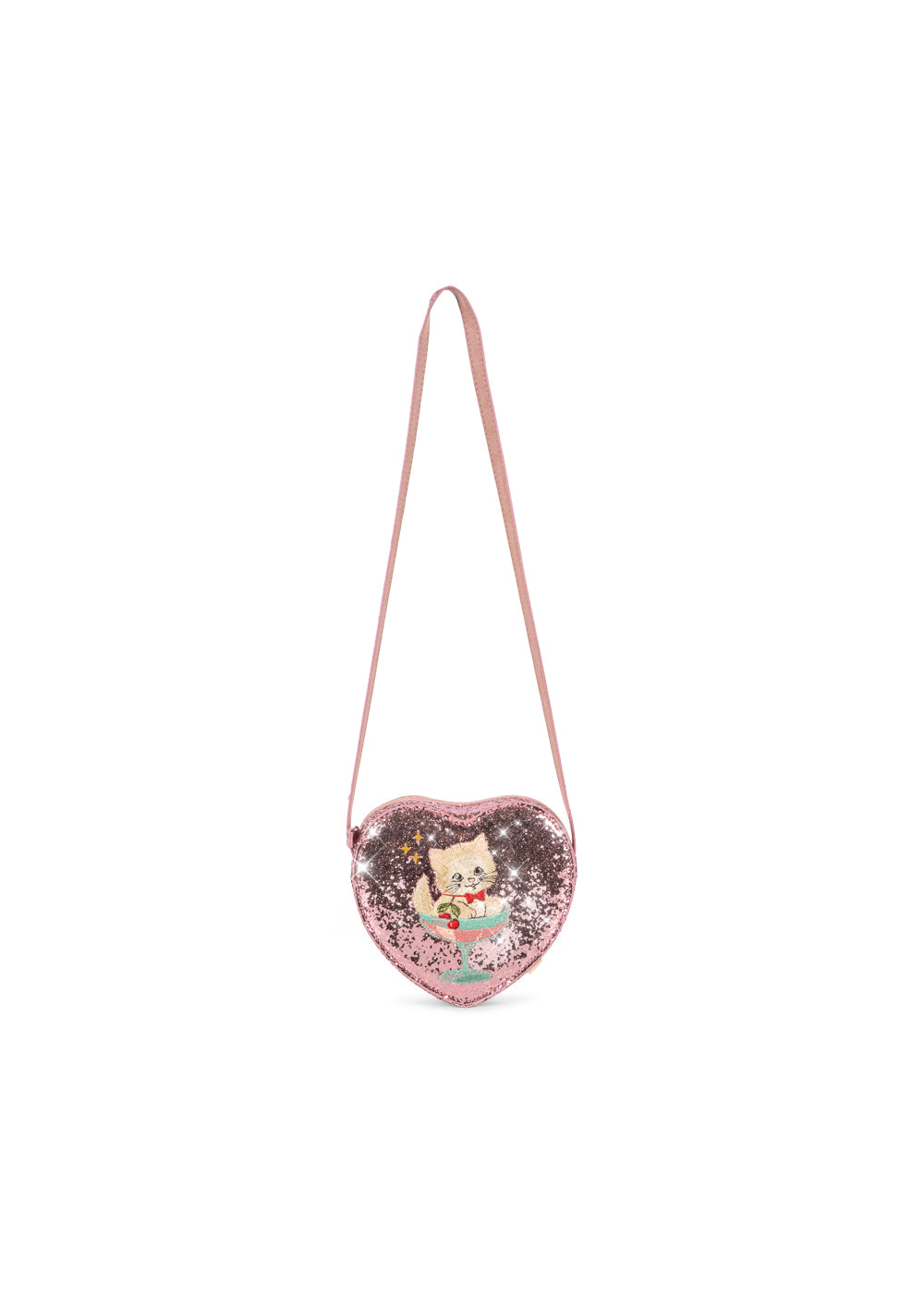 Konges Sløjd TUT Pink Glitter Shoulder Bag Heart & Kitten
