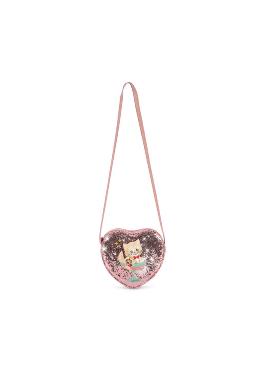 Konges Sløjd TUT Pink Glitter Shoulder Bag Heart & Kitten
