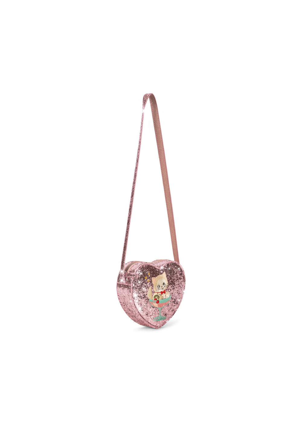 Konges Sløjd TUT Pink Glitter Shoulder Bag Heart & Kitten