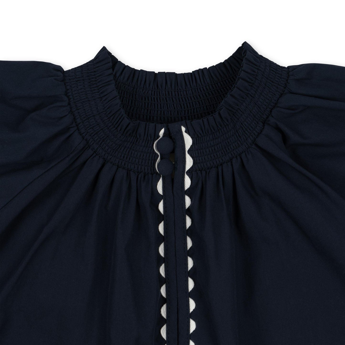 NIA Organic Cotton Short Sleeves Blouse Navy