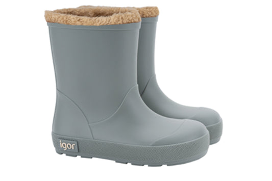 IGOR Yogi Borreguito Kids Fleece-Lined Rain Boots Green - Verde
