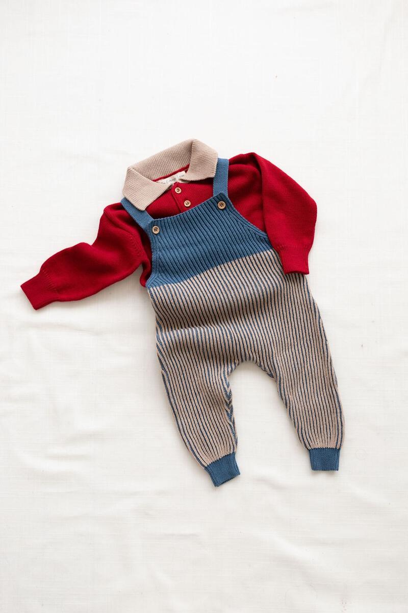 Vintage Blue Knit Overall