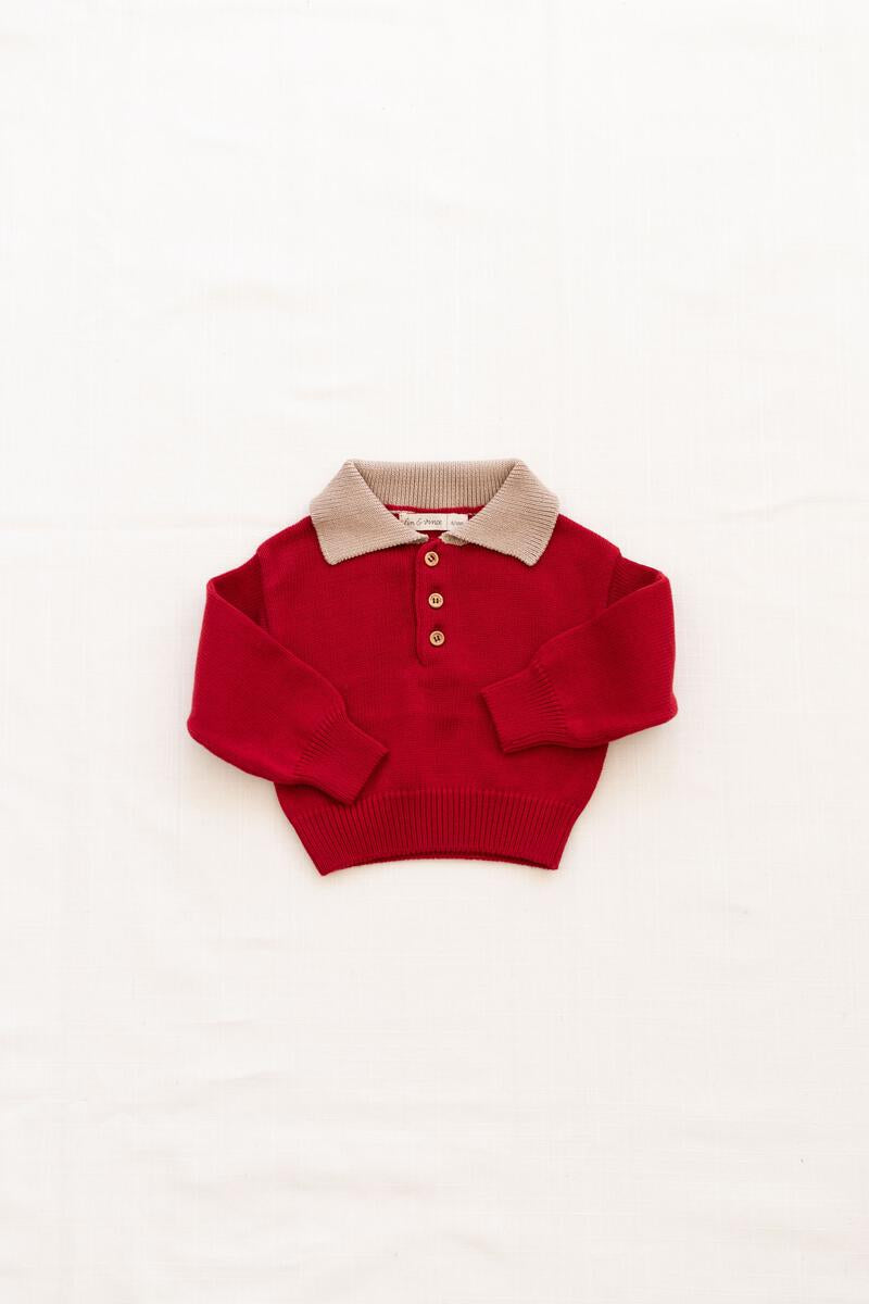 Vintage Red Polo Sweater