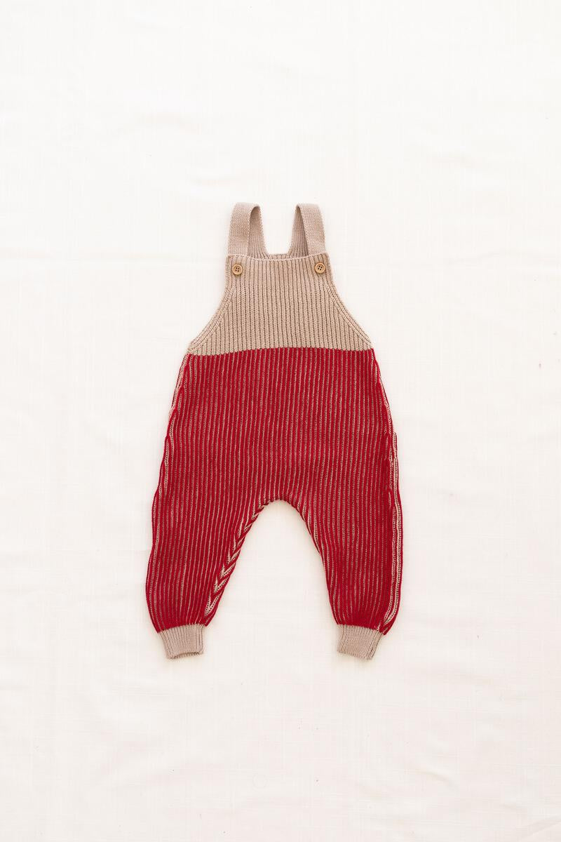 Vintage Red Knit Overall
