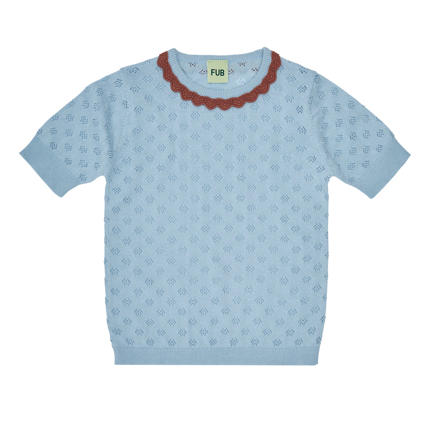 Organic Cotton Pointelle Short Sleeves T-Shirt Glacier