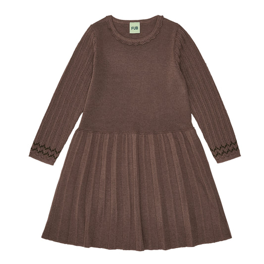 Pointelle Wool Dress Nutmeg