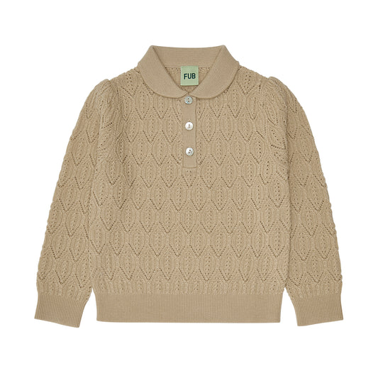 Pointelle Wool Blouse Hay