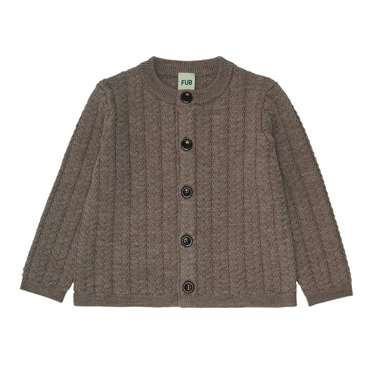 Cable Wool Cardigan Beige