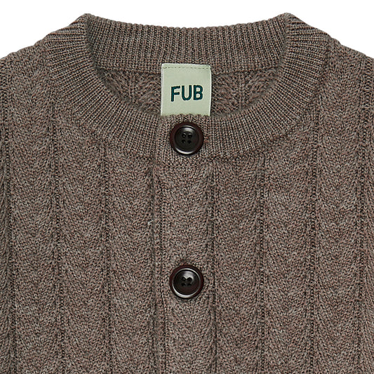 Cable Wool Cardigan Beige