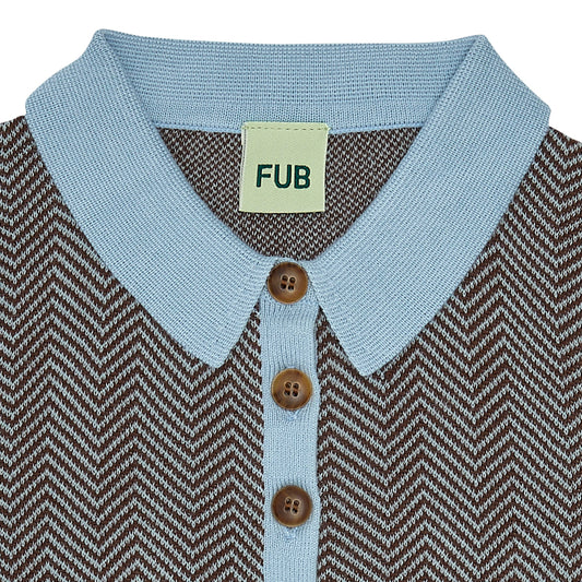 Organic Cotton Zigzag Short Sleeve Polo Shirt Glaice Maroon