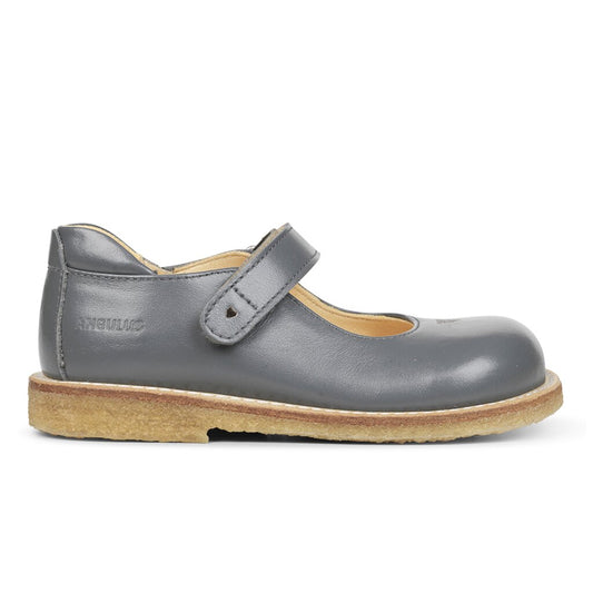 Classic Leather Mary Janes Heart Grey