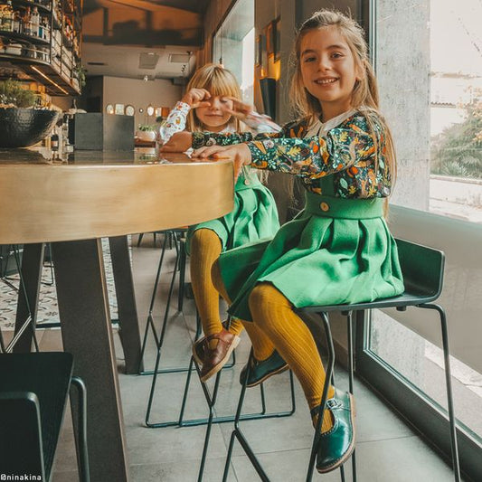 Louise Cotton Ribbed Tights 2 Colors