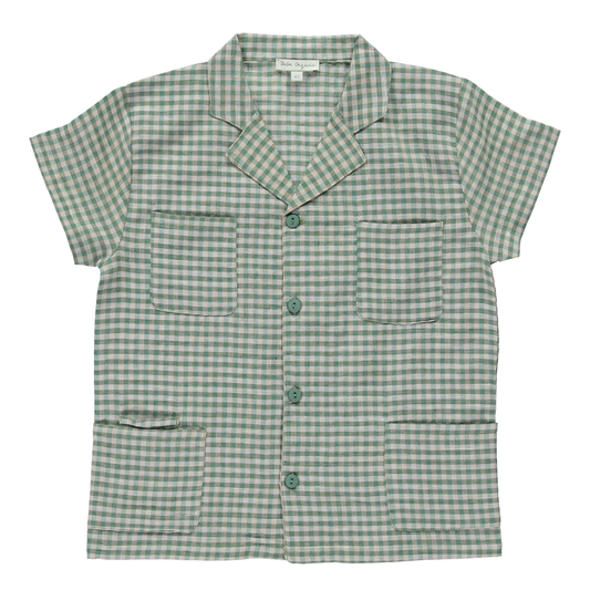 Uma Organic Cotton Shirt Green Gingham