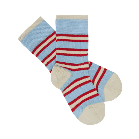 1 Pack Stripe Cotton Socks Ecru