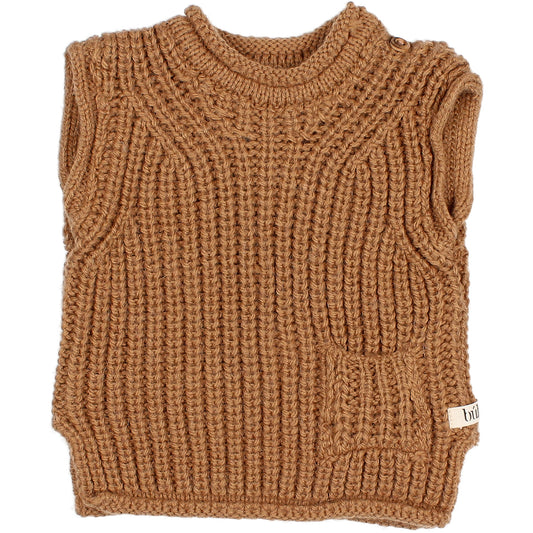 Baby Soft Knit Waistcoat Toffee
