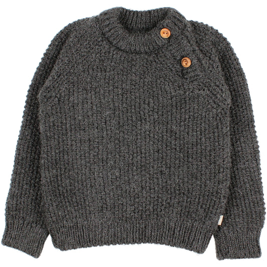 Baby Rice Round Neck Knit Jumper Grey