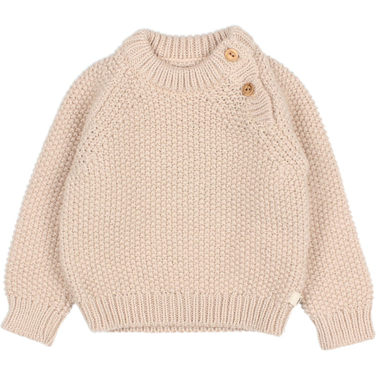 Baby Rice Round Neck Knit Jumper Cream