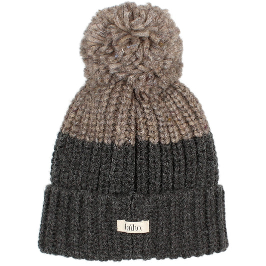 Bi-Color Knit Hat Wood