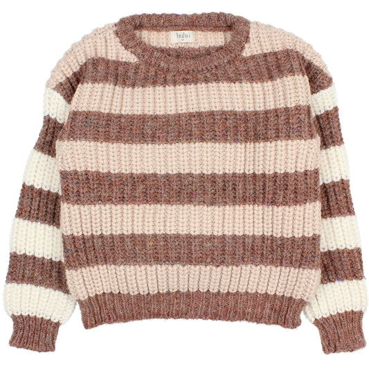Bands Knit Jumper Old Rose