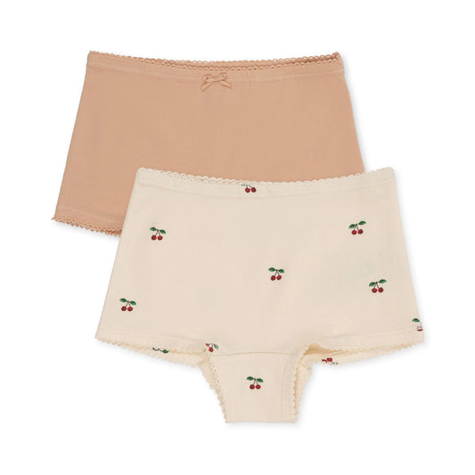 Basic 2 Pack Girl Organic Cotton Hipster GOTS Cherry