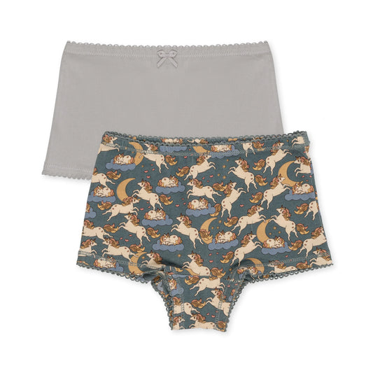 Basic 2 Pack Girl Organic Cotton Hipster GOTS Unicorn