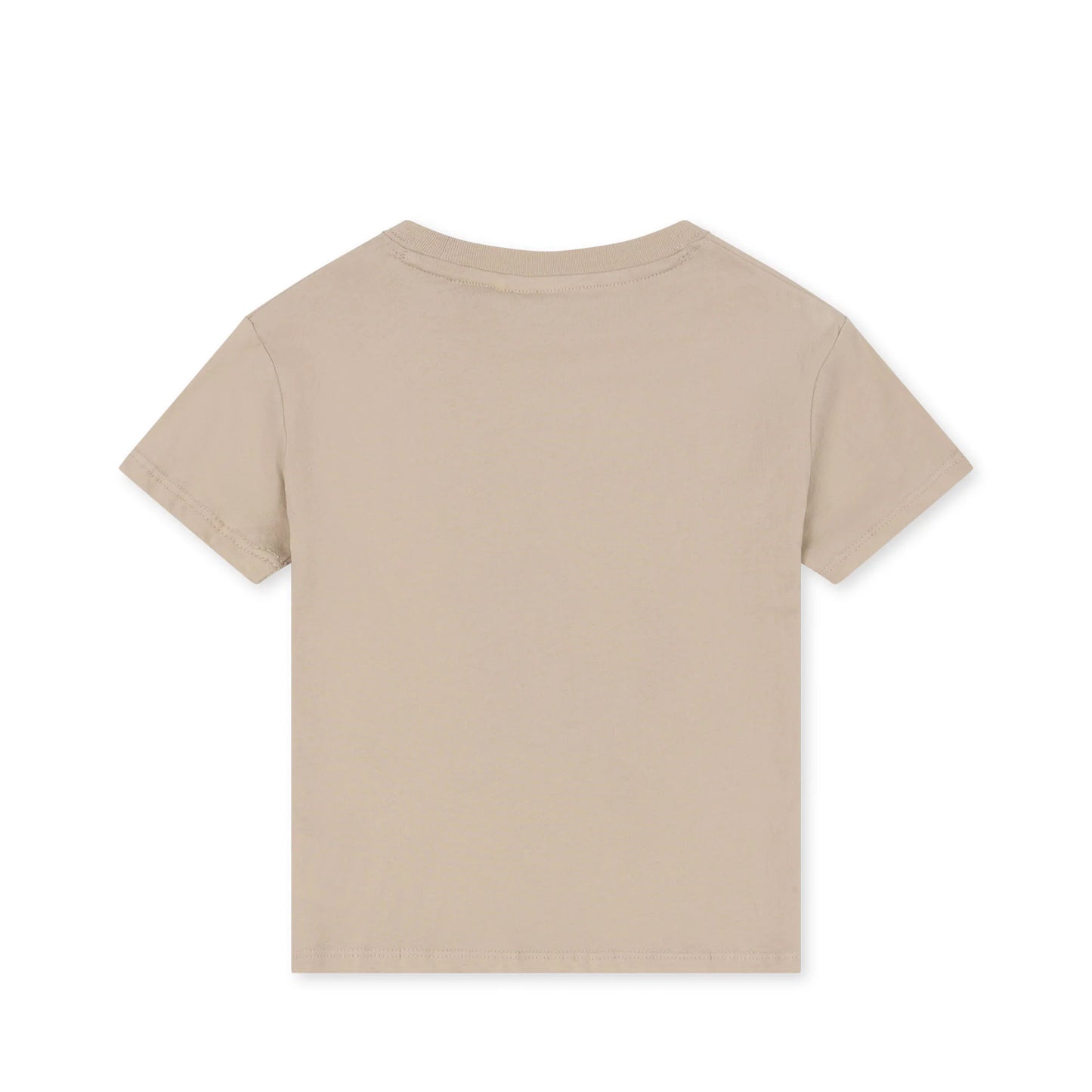 Organic Cotton Short Sleeves Round Neck Famo T-Shirt Dinosaur Beige