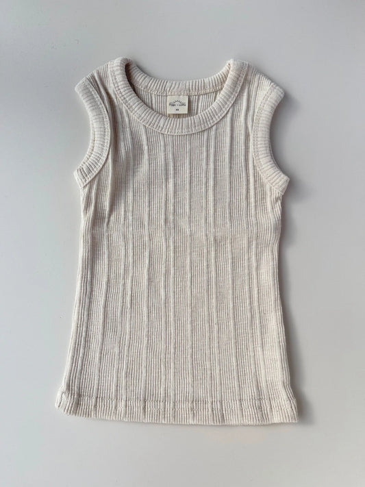 Ribbed Sleeveless Top White