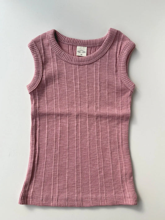Ribbed Sleeveless Top Pink
