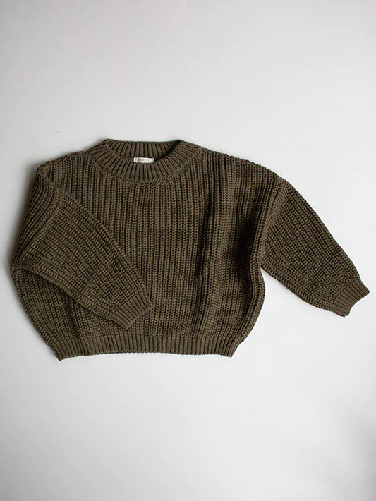 The Chunky Organic Cotton Sweater Olive