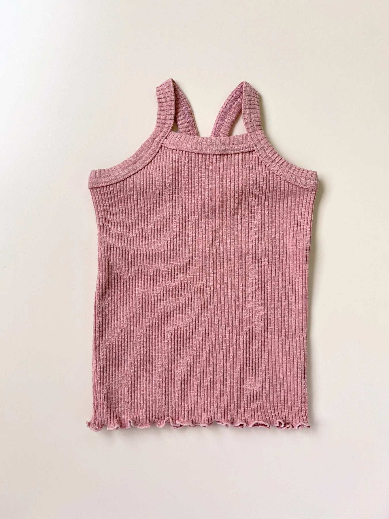 Ribbed Sleeveless Sweater Top Pink