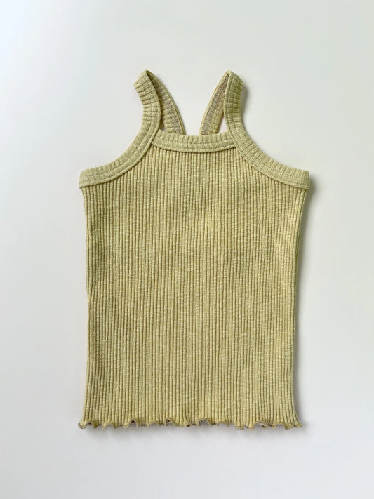 Ribbed Sleeveless Sweater Top Pistachio