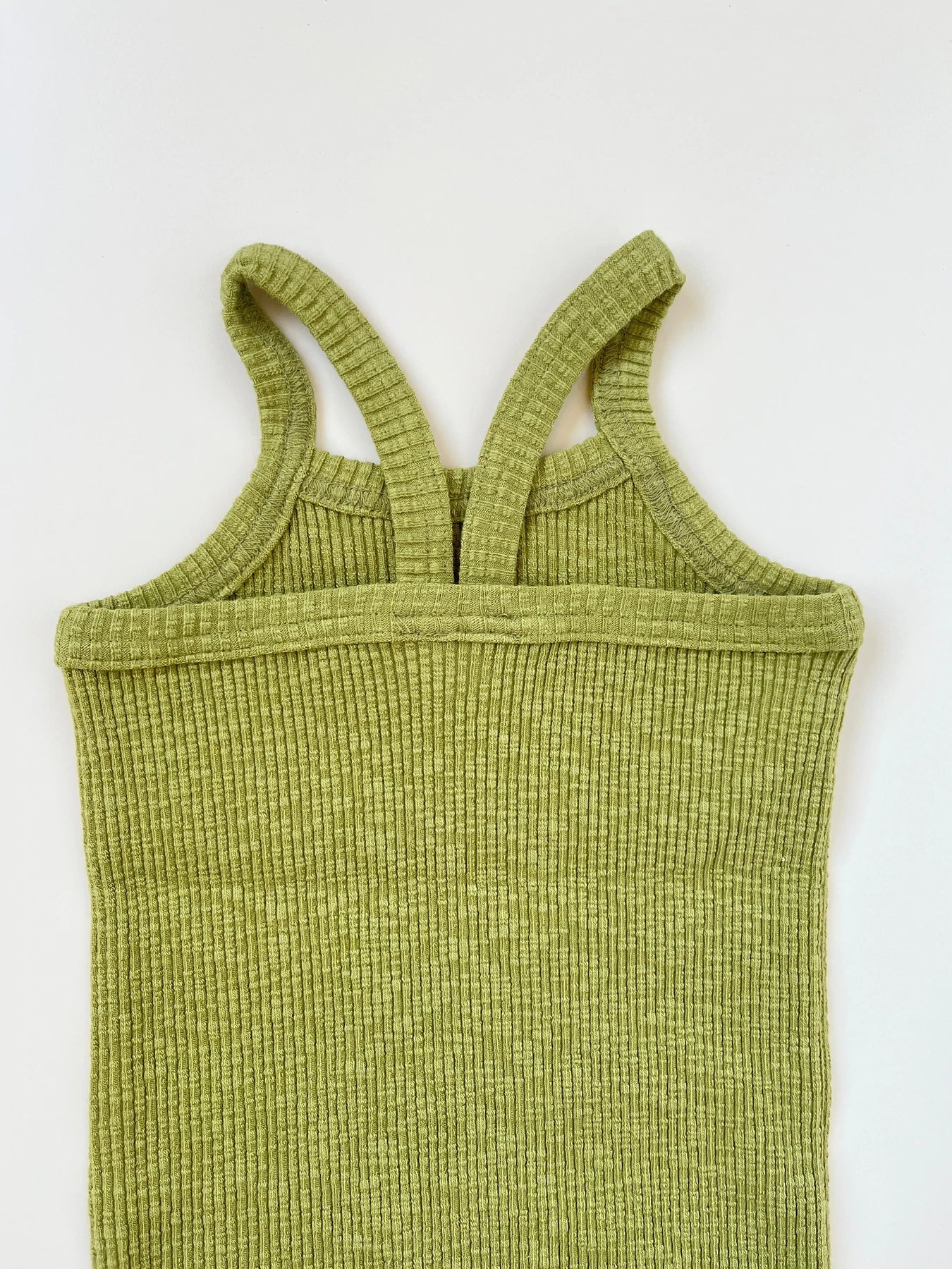 Ribbed Sleeveless Sweater Top Green