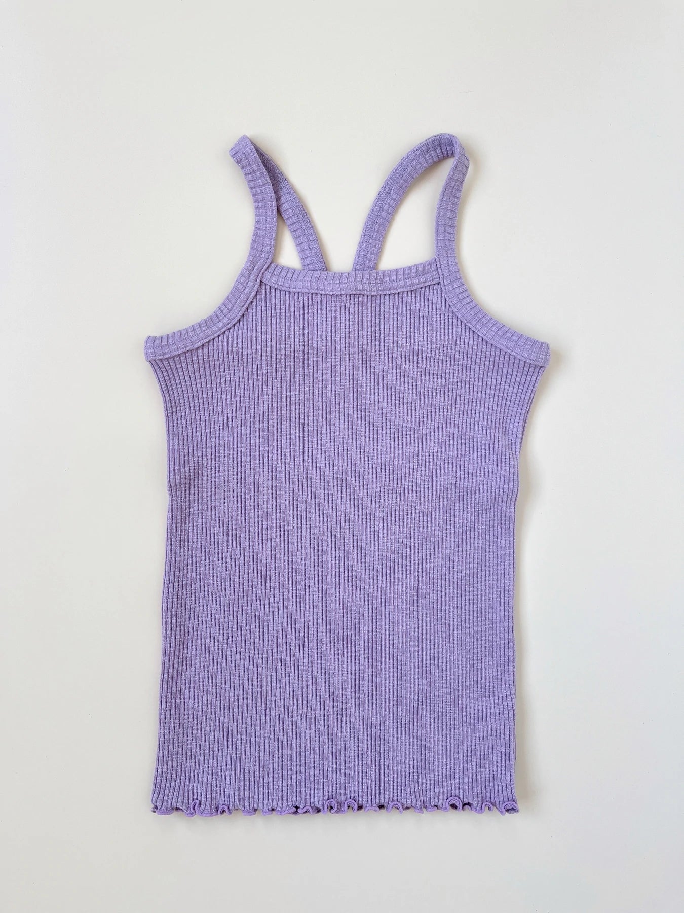 Ribbed Sleeveless Sweater Top Lilac