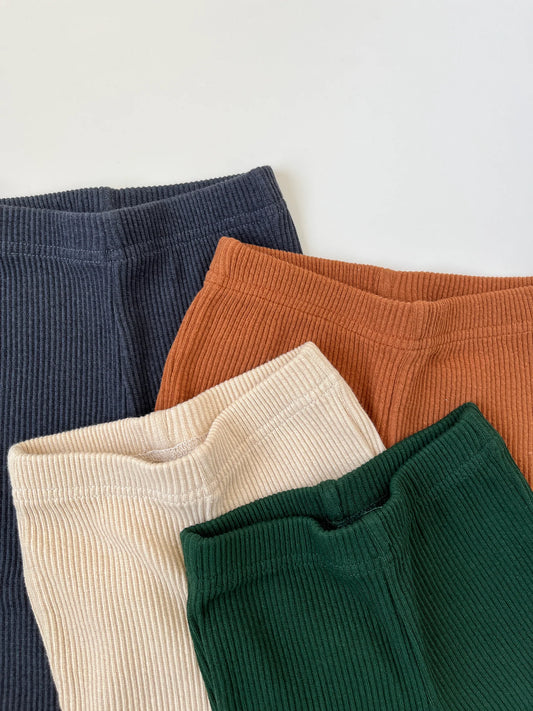 Ribbed Flare Trousers Camel