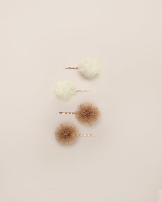 Pom Pom Hairpins Champagne