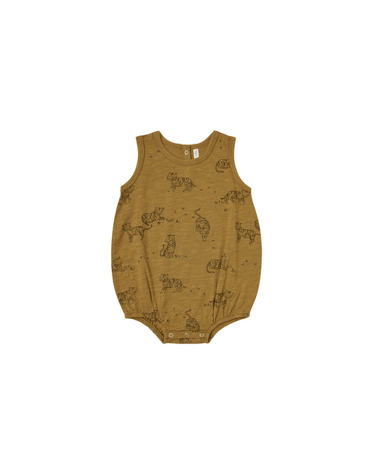 Baby Toddler Cotton Bubble Onesie Romper Tigers Printed Ochre
