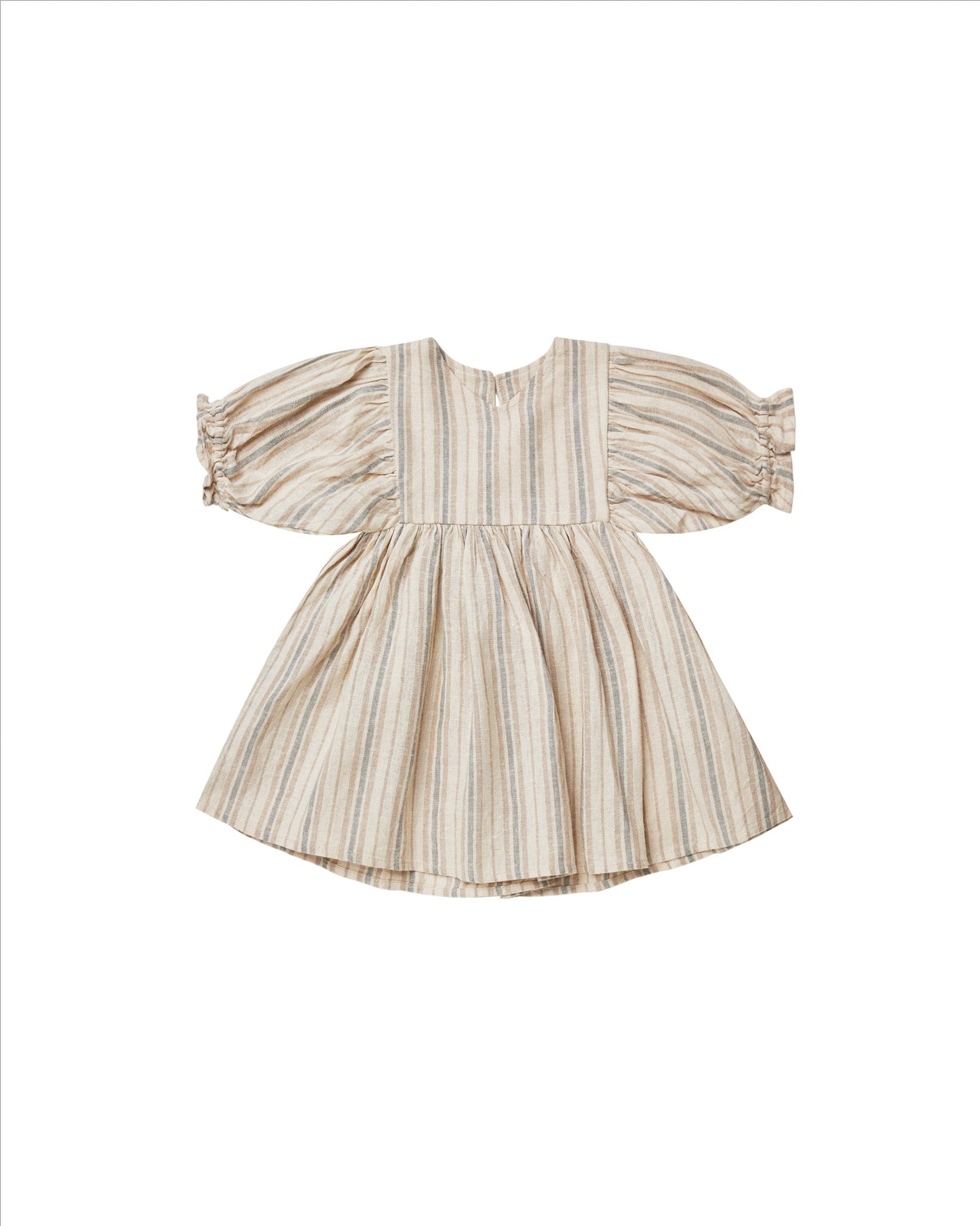 Jolene Short Sleeves Summer Dress Safari Toile Printed Stripe