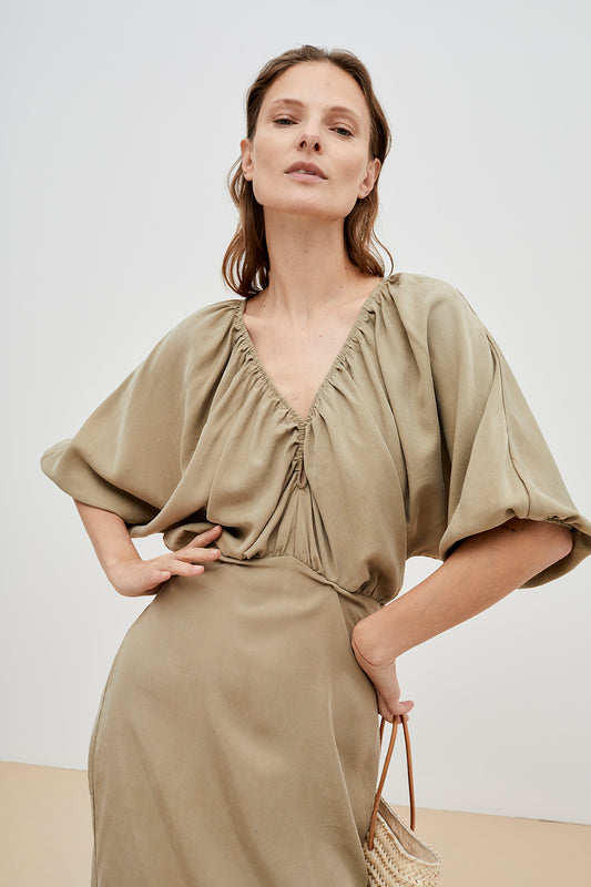 Marena Woman Dress Olive Claro