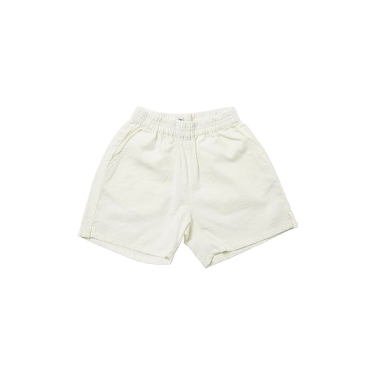 Linen Denim Shorts White