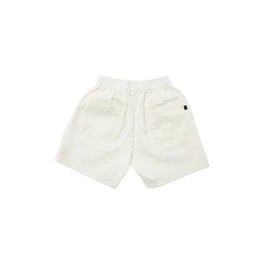 Linen Denim Shorts White