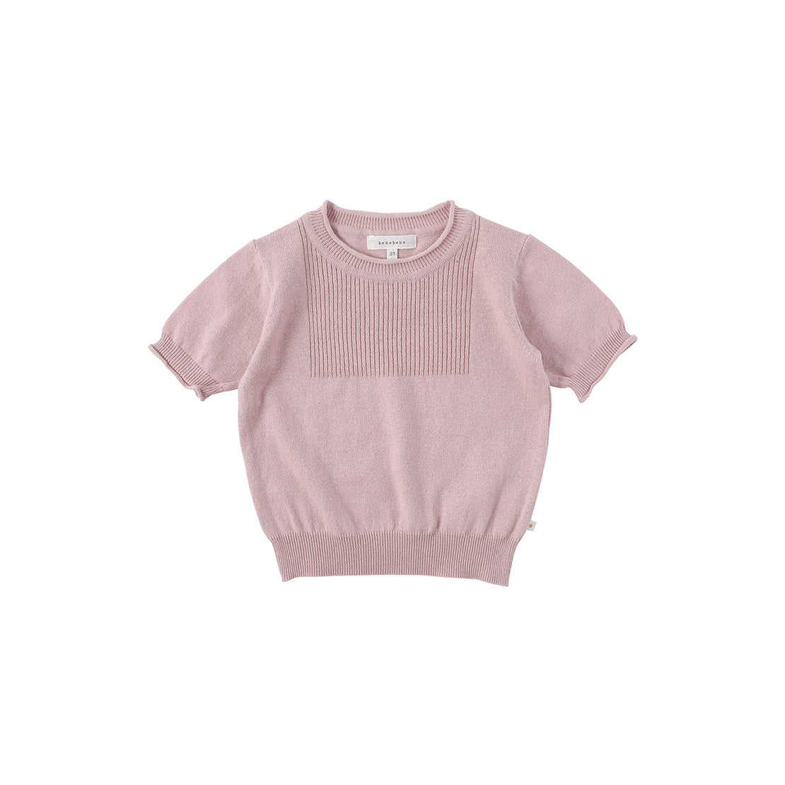 Cotton Curly Knit T-Shirt Pink