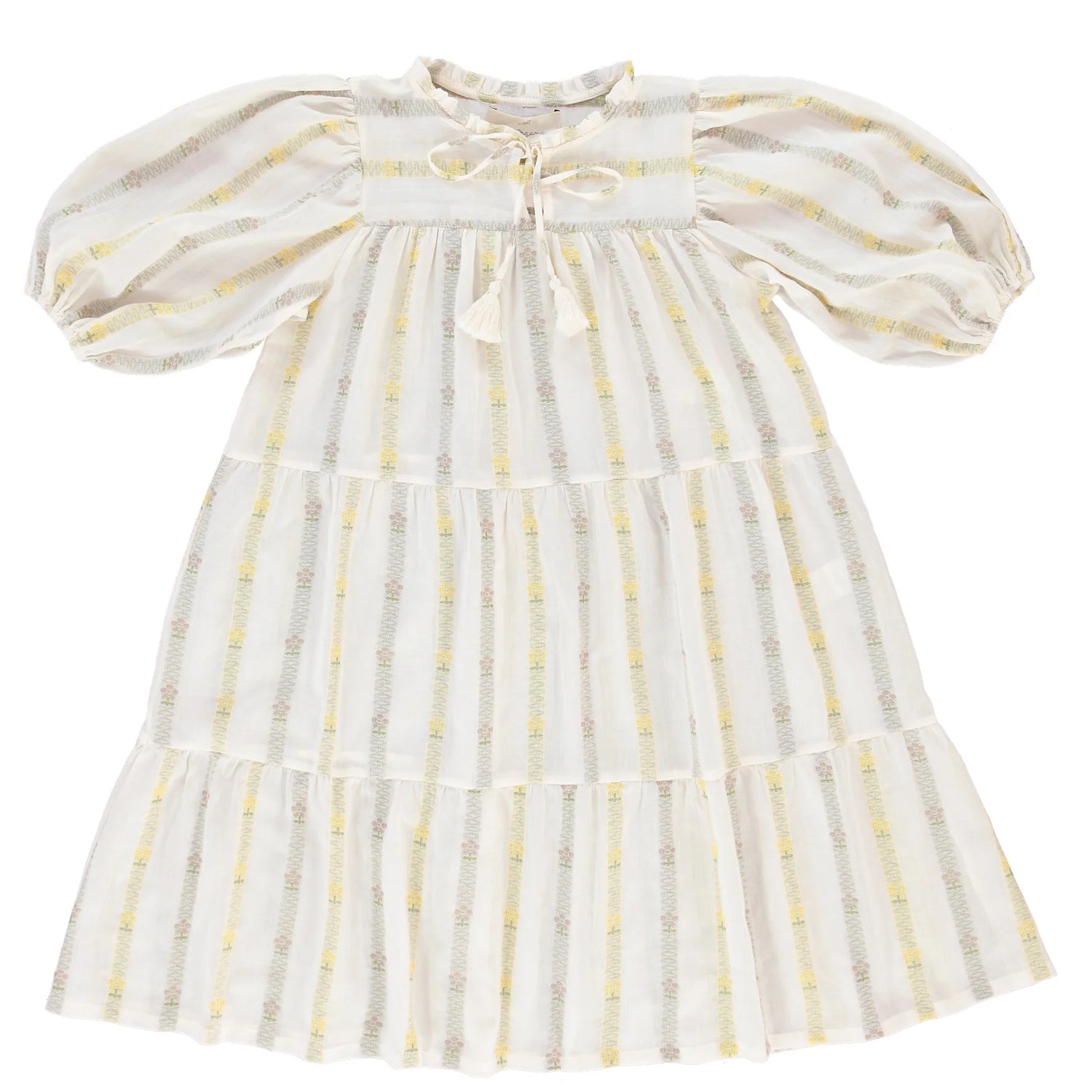 bebe organic yellow dress Melody Short Sleeves Cotton Dress-BEBE ORGANIC-LITTLEMÓN