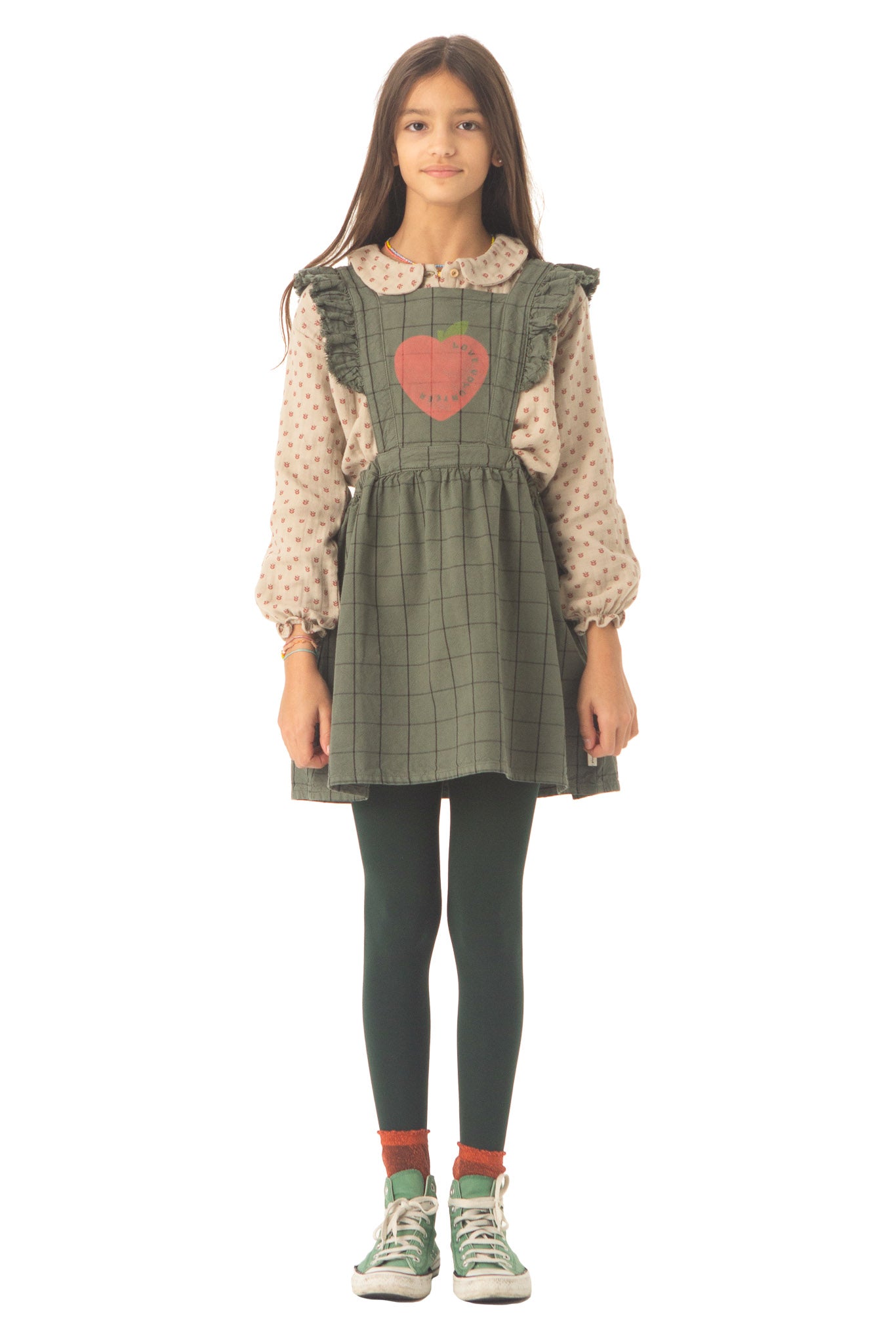 Short Sleeveless Dress Green Checkered Short Sleeveless Dress Green Checkered